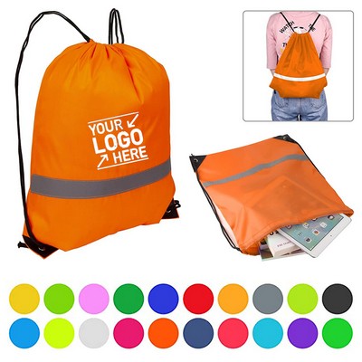 Reflective Drawstring Backpack (13" X 16")