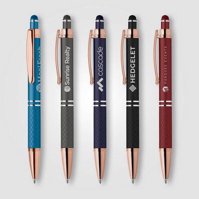 Phoenix Softy Rose Gold Classic Pen w/ Stylus - Laser